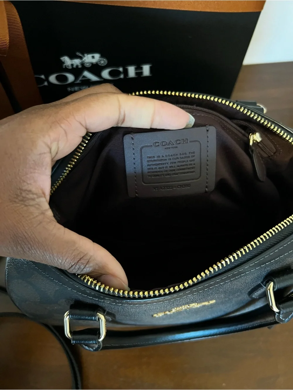 Authentic Coach Rowan Satchel with Gold Hardware (Regular/Medium Size)